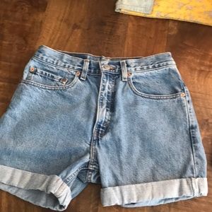 High waisted jean shorts